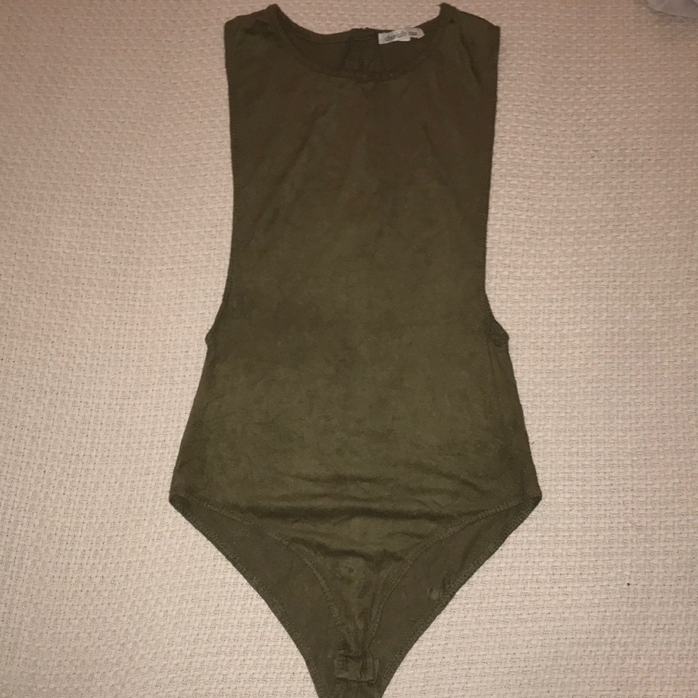 Army Green Side Boob Bodysuit